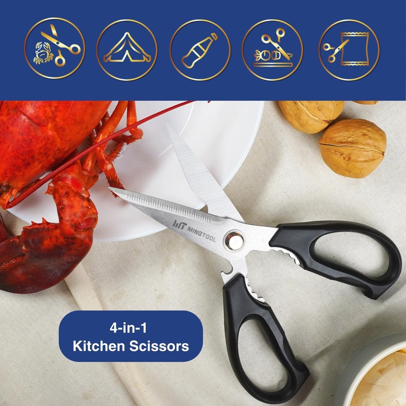 MINGTOOL Kitchen Scissors All Purpose, Stainless Steel Kitchen Shears Heavy