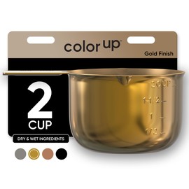 Color Up 2 Cup Measuring Cup (480 ml) – Premium Gold Stainless Steel, Accurate for Wet & Dry Ingredients, Embossed Markings, Easy-Pour Spouts, Dishwasher-Safe, Kitchen Essential