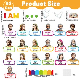 gisgfim Religious Bulletin Board Decorations Set I Am Bible Characters Classroom Decor Christian Paper Cutouts Church Bulletin Board for Sunday School Home Chalkboard Wall