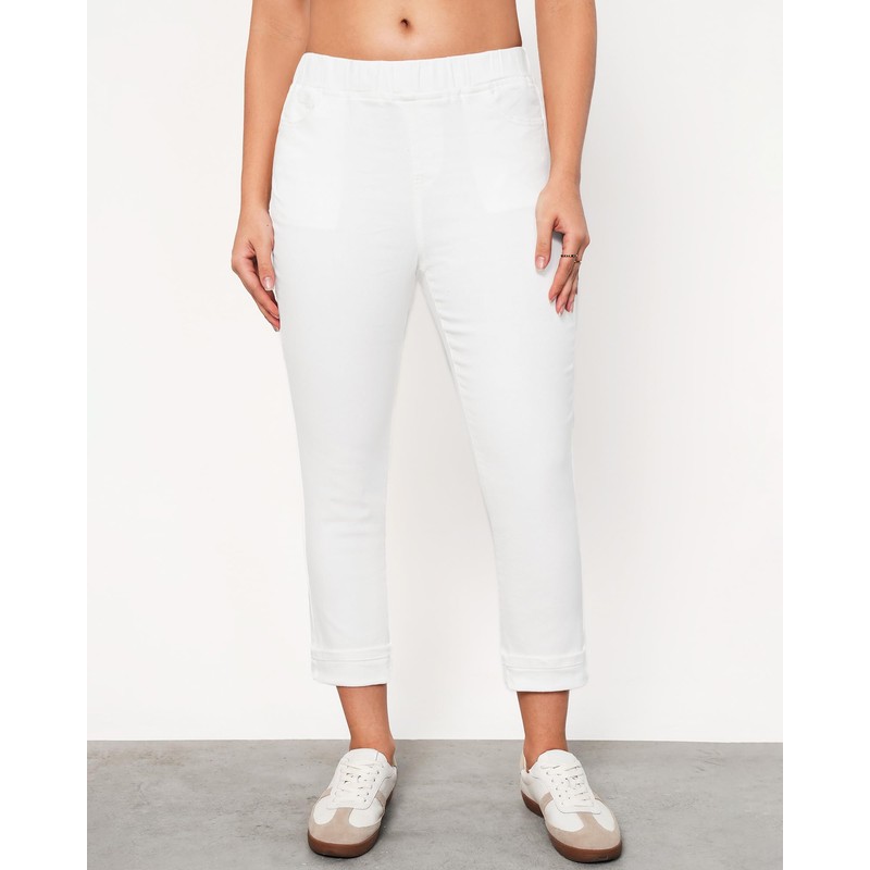 LookbookStore Capri Jeggings for Women White Skinny Jeans Women White