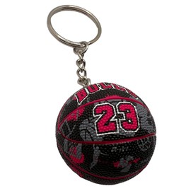 Ball Keyring Compatible with 23 Bulls Basketball Gadget Accessories Gift Idea Men Women Children Creative 3D Pendant, red, One size