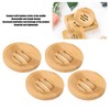 GEEKHOM Soap Dish Holder, [Pack of 4] Natural Bamboo Self
