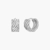 Gold&Deer 14K Goldfield Diagonal Line One-Touch Earrings White Gold /