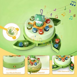 Frog Game Pop Up Game from 3 4 5 6 Years, Children's Toy Music Rotating Board Games from 3 Years, Motor Skills Toy, Family Game for Boys and Girls