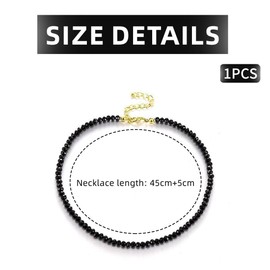 ZXUSHE Chains for Women, Pendant for Girls, Black Crystal Stone, Ultra Fine Clavicle Chain, Women's Crystal Choker Necklace, Suitable for Women and Girls, Crystal