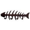 Cast Iron Fish Bone Coat Hook Wall Rack with 4