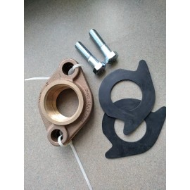 Generic Pair GHMC 2" Lead-Free Brass 2-bolt Oval Flange 2035-C-2-LF 2 Bolts 2 Gaskets