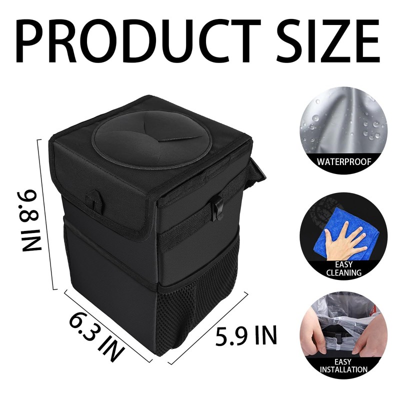 JNNJ Car Rubbish Bin, Foldable Oxford Fabric, Leak-proof Rubbish Bin,