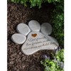 Evergreen Garden 11" Paw Shaped Pet Memorial Garden Stone, Best