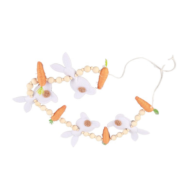 Easter Bunny Carrot Wreath Decor Spring Garland for Home Party