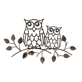 Metal Wall Art Decoration Owl Home Wall Hanging Ornaments for Living Room Animal Bird Wall Hanging For Living Room Bedroom Indoor Outdoor Housewarming Garden Metal Mural Decorative Walls Owl on Branch