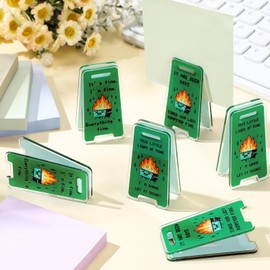 AmazingSpark Dumpster Fire Desk Accessories Dumpster Fire Sticky Note Holder Funny Desk Decor for Office Overstimulated Sign Cute Office Gift(Green)