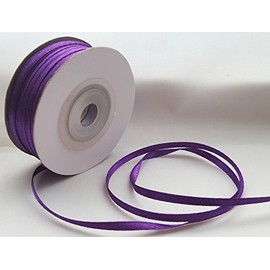 single roll of Purple Double faced Satin Ribbon 3mm, 10mm, 16mm, 25mm widths (3mm x 50M)
