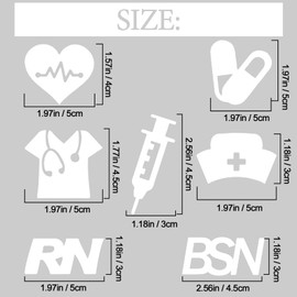 2Sheets Nursing School Graduation Stickers Class of 2025 Decals Graduation RN BSN Decorations for Nurse Future Nurse Grad Party Medical RN Theme Party Supplies(White)