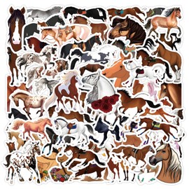 Kechup Horse Stickers Cute Horse Riding Stickers Pack 60PCS for Water Bottles Laptop Scrapbook, Waterproof Vinyl Decals Horse Gifts Stickers for Kids Teens Adults