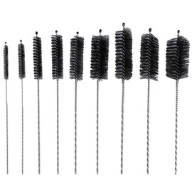 Septe 10 Pieces Black Bottle Cleaning Brushes, Nylon Tube Brush Pipe Cleaning Tool Set, Straw Cleaner Brush for Narrow Neck Bottles Cups