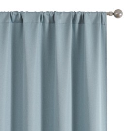 Chyhomenyc Jack Sky Blue Curtains 84 Inches Long 2 Panels Set, Solid Thick Faux Denim Fabric Soft Cloth Curtains for Bedroom Living Room, Modern Rod Pocket Machine Washable, Each 40 W x 84 L, 2PCS