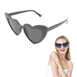 Arstingish 70s Vintage Love Heart Sunglasses - Retro Chic Heart Shaped Eyewear for Women, Black
