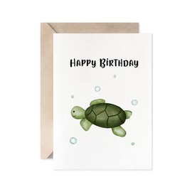 MAGJUCHE Turtle Birthday Card, Sea Animal Birthday Card For Man Woman, Boy Or Girl