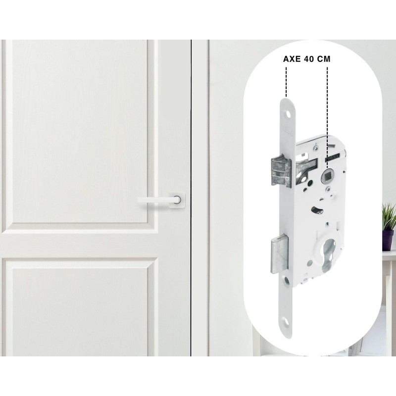 Yale Y50 with Axle for European Cylinder Lock, White, 40)
