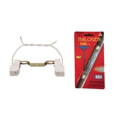Upgradelights 5 1/2 Inch Double Ended Halogen Socket with 500 Watt Halogen Bulb