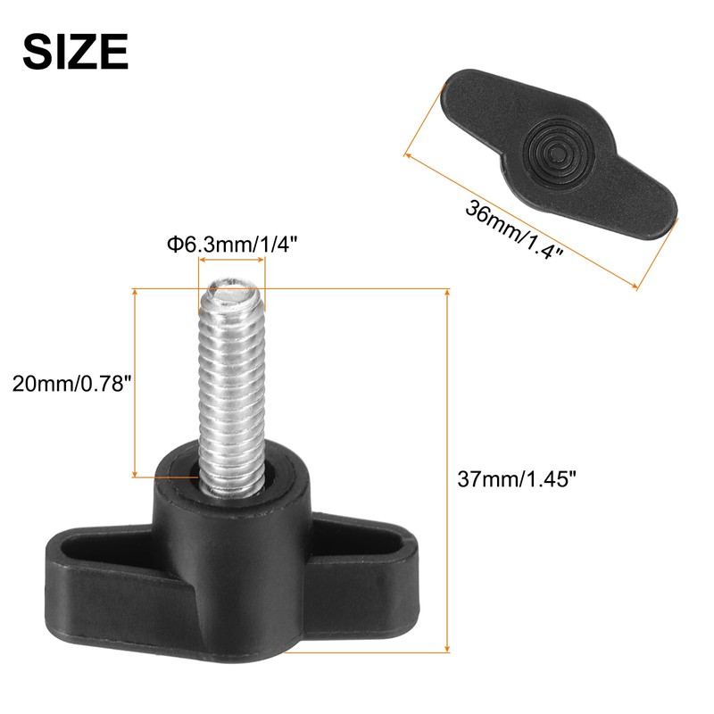 sourcing map 10Pcs Clamping Screw Knob, 36mm Dia T Shaped