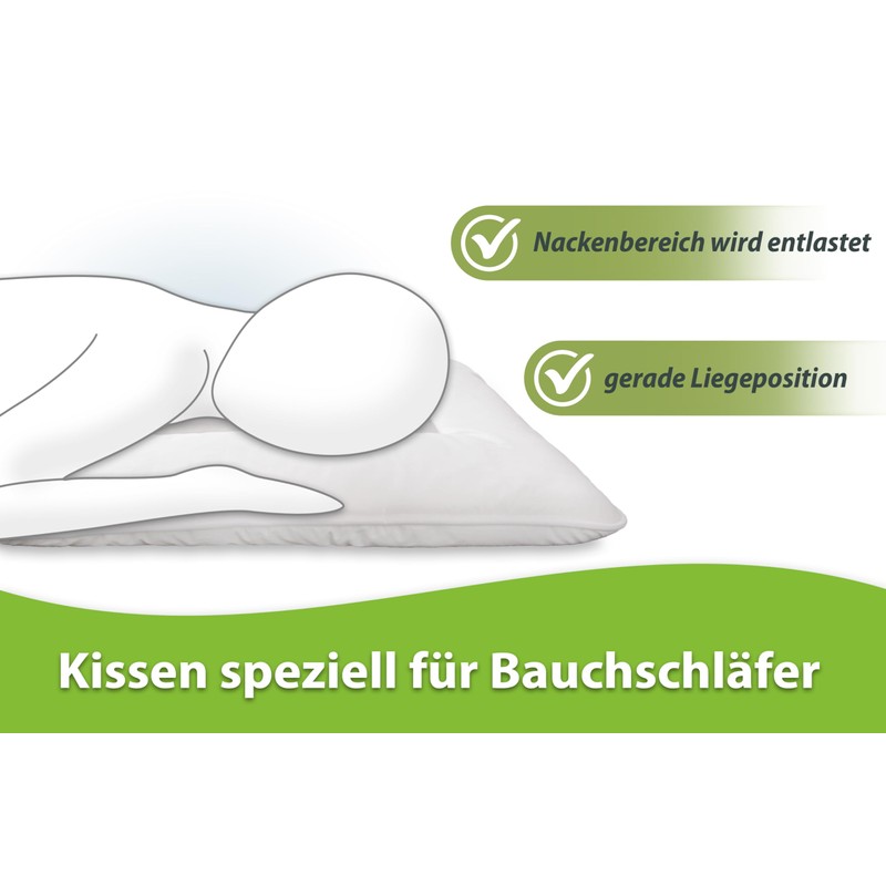 franknatur Pillow Stomach Sleeper Pillow 80 x 80 cm Flat
