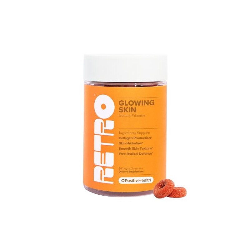 O Positiv RETRO Gummy Glowing Skin Vitamins for Collagen Production–