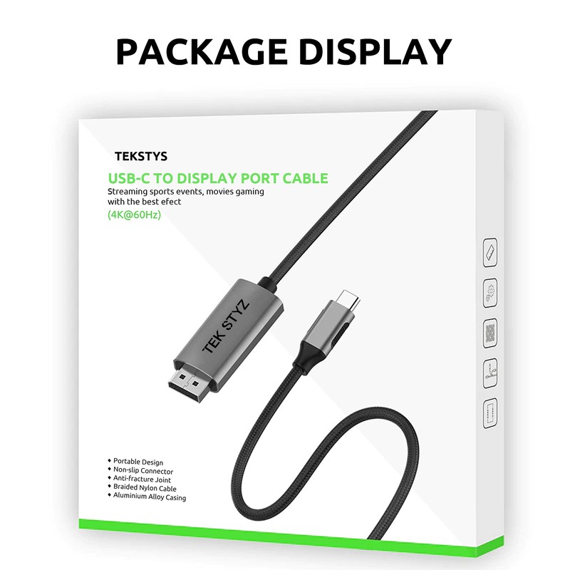 Tek Styz HDMI USB-C 8k/4k Cable Kit Compatible with Dell