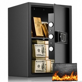 KPASAFE Digital Security Safe Box, with Fireproof Bag Protect Personal Document, 1.9 Cubic Feet, 12.2 x 13.8 x 19.7 Inches (exterior), Home Safe for Valuables, Cash, Jewelry