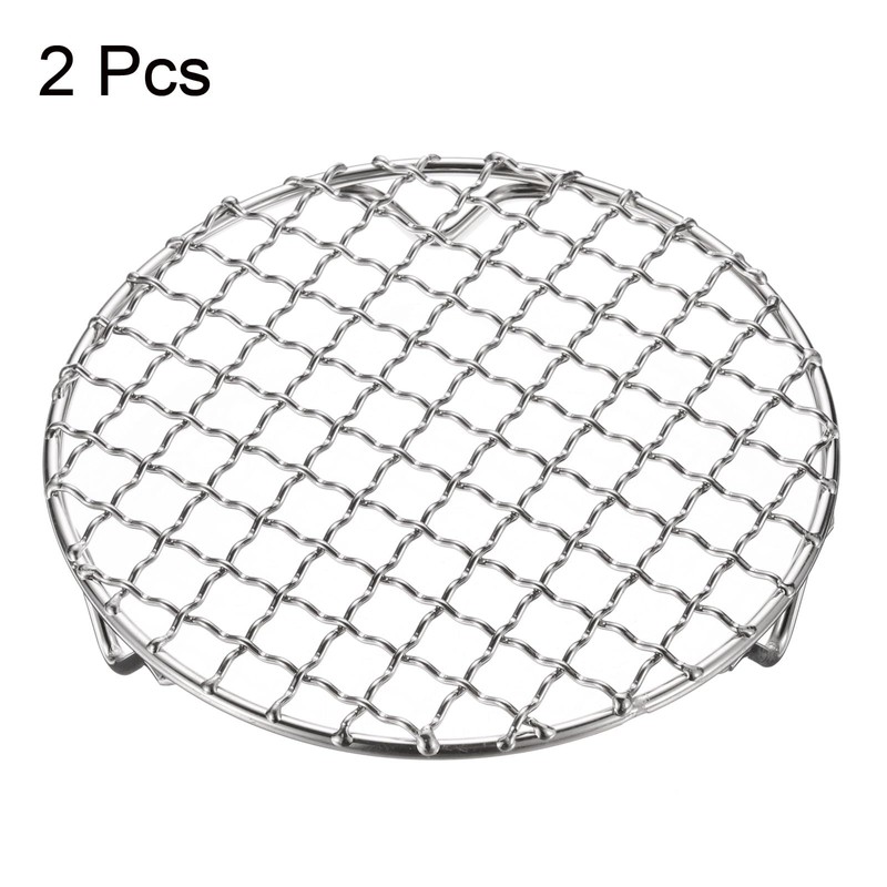 sourcing map 2pcs Round Cooking Rack 5.9-inch 201 Stainless Steel