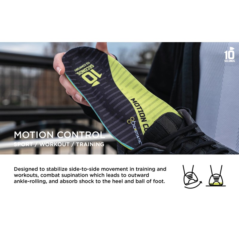 10 Seconds 3210 Motion Control Insoles, M 11, W 13
