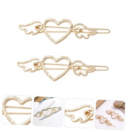Baluue 2pcs Heart Hairpins Wing Design Non- Hair Styling Grips for Women and Girls Elegant Barrettes for Daily Wear and Special Occasions