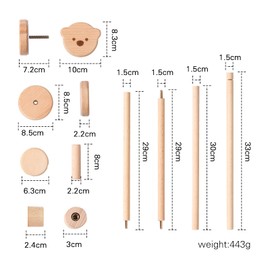 let's make Baby Mobile Holder, Wooden Bear Baby Mobile Holder, Height Adjustable, Two Hanging Rods, Different Angles, No Paint, Suitable for 0–6 Years Old Baby