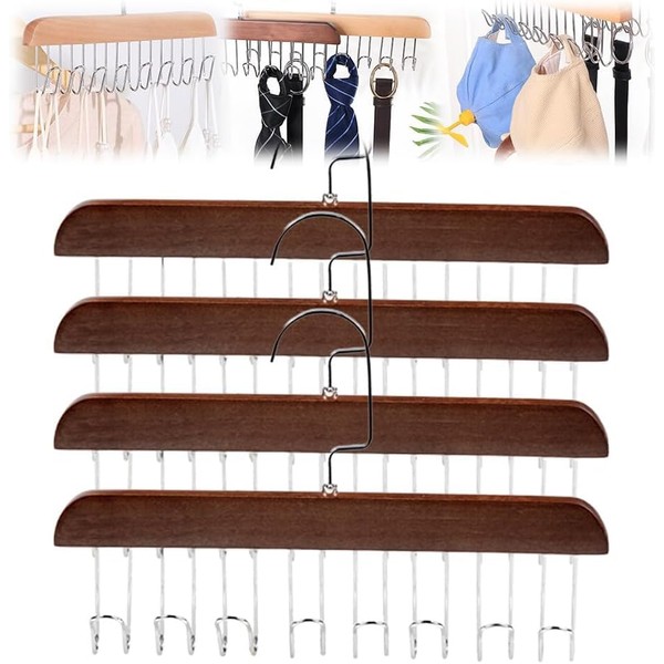 GENCAM Non-Slip Coat Rack with 8 Hooks, 4 Pieces 360