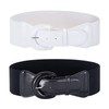 2 Pieces Women'S Wide Belt, Simple And Versatile Belt, Retro