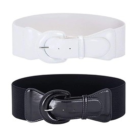2 Pieces Women'S Wide Belt, Simple And Versatile Belt, Retro Belt, Elastic Elastic Belt, Clothing Decoration Belt.