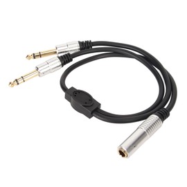 6.35mm Splitter Y Cable Mono Female to Dual Male 1/4 Inch Splitter Cord for Amplifier Microphone Speaker 1.6ft