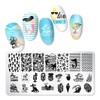 JERCLITY 6pcs Seaside Scenery Nail Stamping Plate Nail Stamping Kit