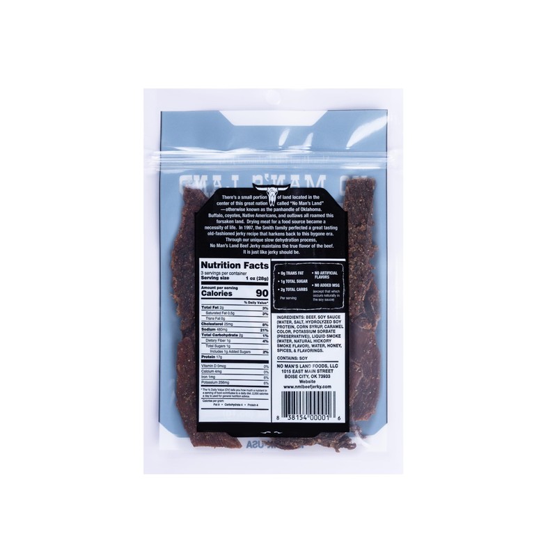 No Man’s Land Beef Jerky - Low Calorie, Low Carb,