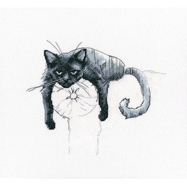 Wizardi Counted Cross Stitch Kit - Among Black Cats M666 RTO