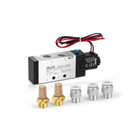 BLCH PNEUMATIC Solenoid Valve 4V410-15 DC12V Single Coil Pilot-Operated Electric 2 Position 5 Way Connection Type Outlet wire(4V410 DC12 1/2"NPT)