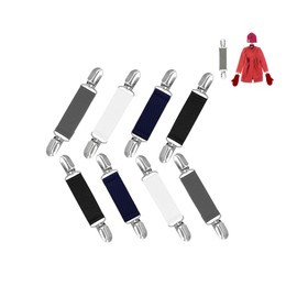 Ceeyoll Pack of 8 Pullover Scarf Elastic Clips RCA Clip Non-Slip Fixed Buckle Metal Cardigan Clip Can be Used for Bed Sheet Sofa Cushion Glove Clips and Other Elastic Clips, Stainless Steel