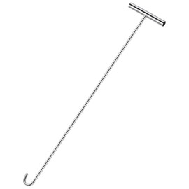 Zonon 1 Pack 31" Fifth Wheel Puller 5th Wheel Pin Puller for Semi Truck Cotter Spring Pulling Tool Solid Steel Dock Hooks Portable Type Lifting Hook for Pulling Storm Drain Manhole Covers (Sliver)