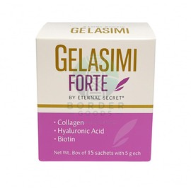 GELASIMI Forte Collagen Powder Supplement with Hyaluronic Acid & Biotin – 15 Sachets (5g Each) – by Eternal Secret