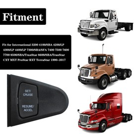 GYUPTRK Steering Wheel Mounted Cruise Control Switch Passenger Side Fit for International Trucks 1990-2017 Replace 901-5129 2598851C1 3877814C1 2506326C1 ‎577.55920