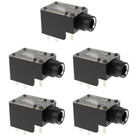 ECSiNG 5 Pieces 6.3 mm 9-Pin Stereo Amplifier Jack Audio Dual Channel Socket for Headphones Microphone Speaker