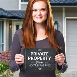 Sigo Signs, Private Property, No Trespassing Sign, 10x7 Inches, Rust Free .040 Aluminum, Fade Resistant, Made in USA