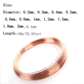 XMRISE Bare Copper Wire Coil Cord Single Solid Copper Wire Electric 99.9% Pure Natural Industrial Raw Materials 10 m, Diameter 2 mm