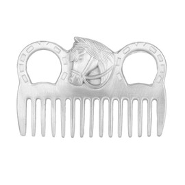 SALALIS Pocket Size Horse Comb, Metal Polishing Horse Comb, Horse Opening Knot Comb, Portable Horse Head Mane Comb for Combing the Mane 3.9 x 2.8 x 0.2 Inches